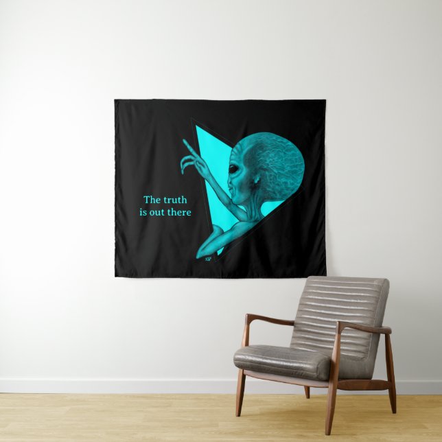 Grey Alien, the truth is out there Tapestry (In Situ (Horizontal))