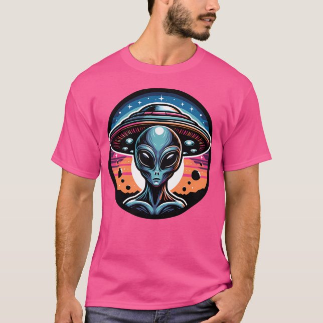 Grey Alien Ufo T-Shirt (Front)