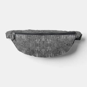 Grey Alligator Leather Scales Reptile Pattern Bum Bags