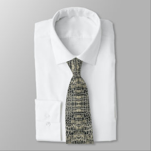 Grey Alligator Leather  Tie