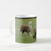 Grey Alpacas Running Coffee Mug (Front Left)
