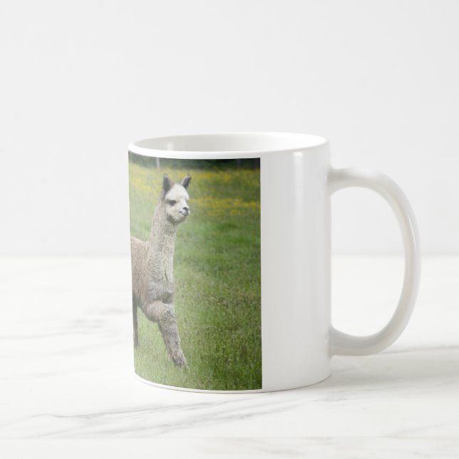 Grey Alpacas Running Coffee Mug (Right)