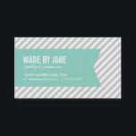 Grey and Aqua Modern Stripes and Ribbon Business Card<br><div class="desc">Affordable custom printed professional business cards personalised with your name and business contact info. Use the design tools to edit the text fonts and colours, add your logo or photos to design your own unique business card. Double-sided printing is included on all cards. Select from all of our size and...</div>