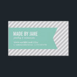 Grey and Aqua Modern Stripes and Ribbon Business Card<br><div class="desc">Affordable custom printed professional business cards personalised with your name and business contact info. Use the design tools to edit the text fonts and colours, add your logo or photos to design your own unique business card. Double-sided printing is included on all cards. Select from all of our size and...</div>