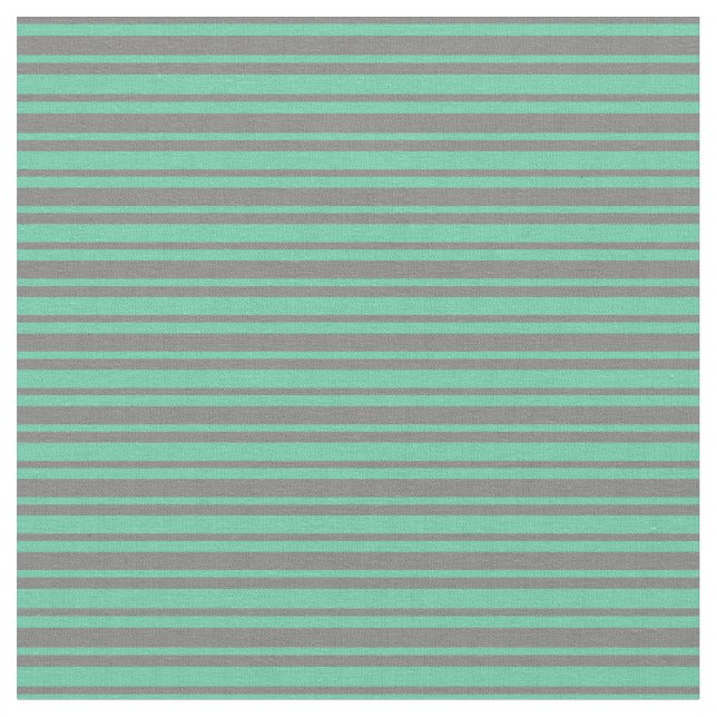 Grey and Aquamarine Stripes/Lines Pattern Fabric (Close Up)