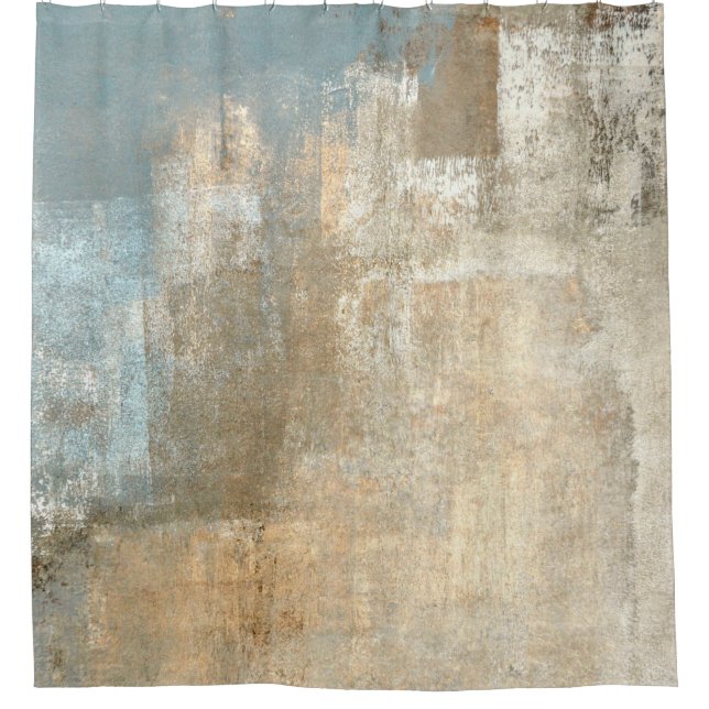 Grey and Beige Abstract Art Paintingabstract, art, Shower Curtain (Front)