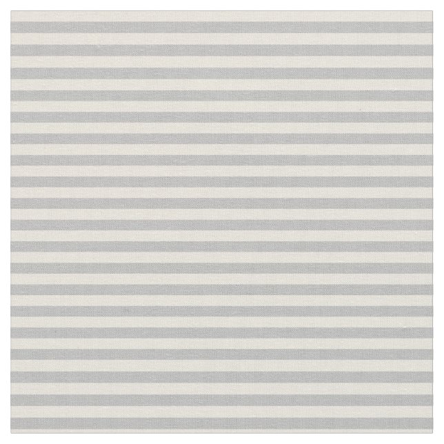Grey and Beige Lined/Striped Pattern Fabric (Close Up)