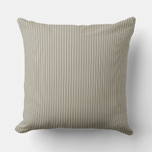 Grey and Beige Ticking Stripe Cushion