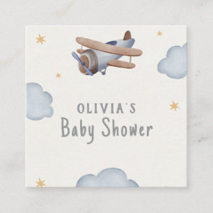 Grey And Beige Watercolor Baby Shower Enclosure Card