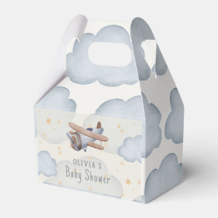 Grey And Beige Watercolor Baby Shower Favour Box