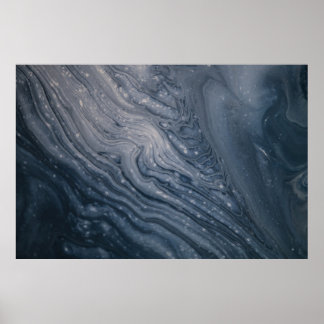 Grey and black abstract painting poster