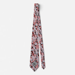 Grey and Black Abstract Pattern Tie