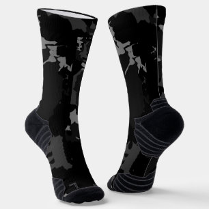 grey and black abstract socks