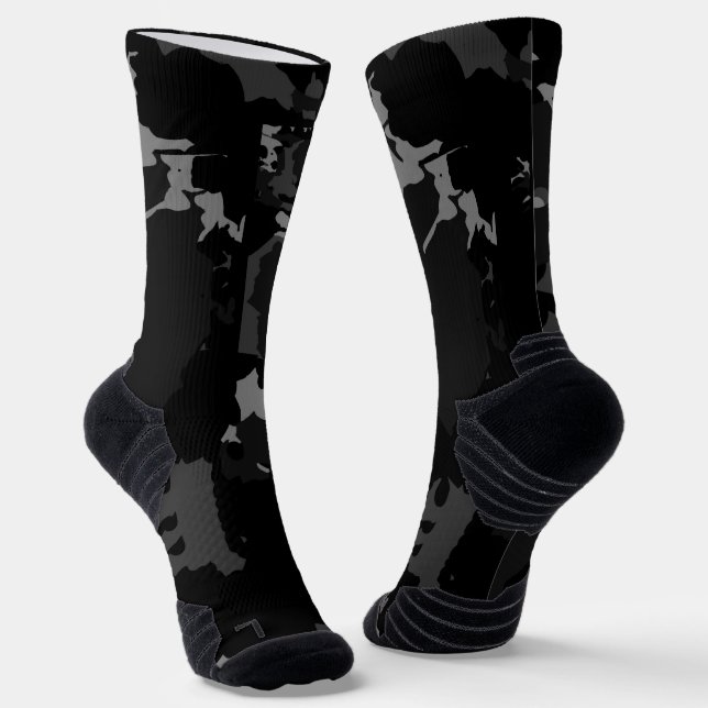 grey and black abstract socks (Angled)