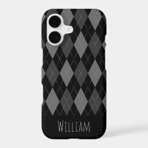 Grey and Black Argyle Pattern iPhone 7/8 Case