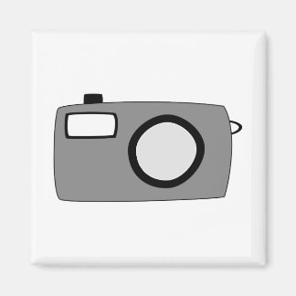 Grey and Black Camera. On White. Magnet