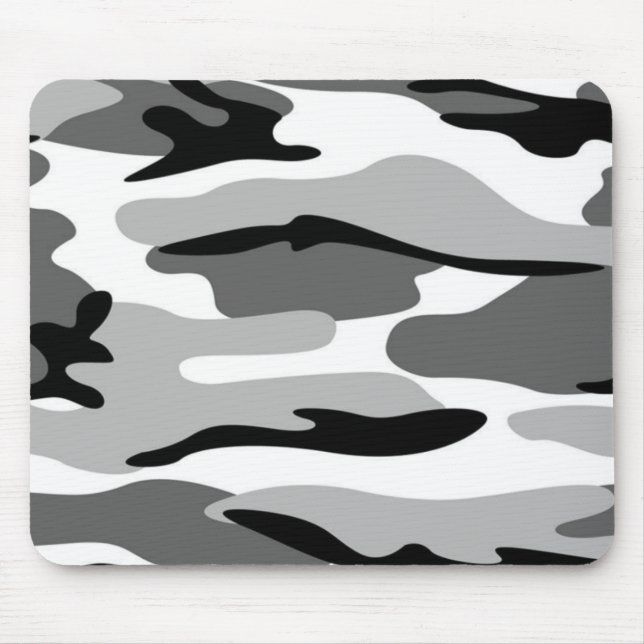 Grey And Black Camouflage Mouse Pad (Front)
