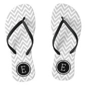Grey and Black Chevron Monogram Jandals (Footbed)