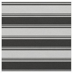 Grey and Black Coloured Lined/Striped Pattern Fabric