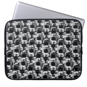 Grey and black cross laptop sleeve