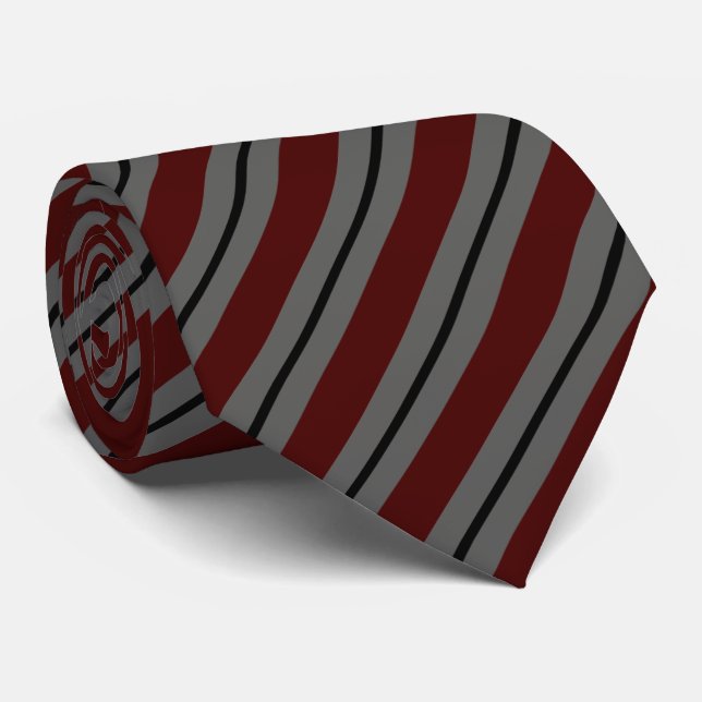 Grey and black diagonal stripes tie (Rolled)