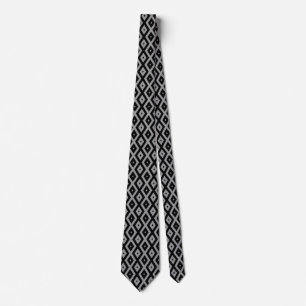 Grey and black diamond pattern tie