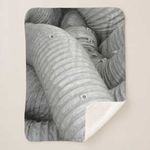 Grey and black fabric sofa sherpa blanket