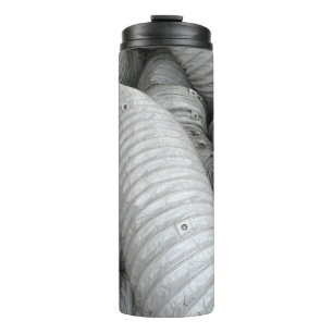 Grey and black fabric sofa thermal tumbler