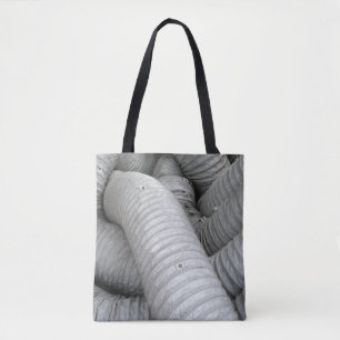Grey and black fabric sofa tote bag