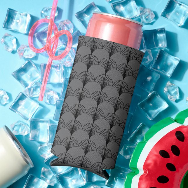 Grey and Black Fans  Seltzer Can Cooler (In Situ Summer)
