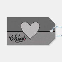 Grey And Black Heart Love You Grey Wedding Party