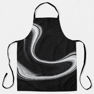 Grey and black illustration apron