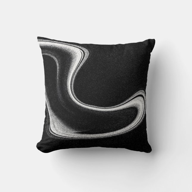Grey and black illustration cushion (Front)
