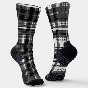 Grey and Black Plaid Contemporay Socks