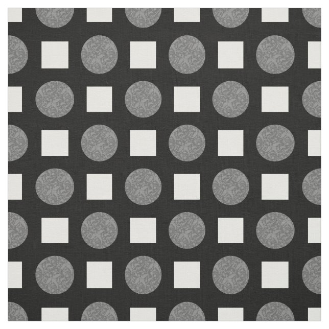 Grey and black polka dots fabric (Swatch)
