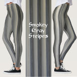 Grey and Black Smokey Monochromatic Striped Leggings<br><div class="desc">These leggings in smokey waves of stripes in black and grey are a fun and edgy monochromatic grey design.  The monochromatic pattern makes a fashion statement that's fun and chic.</div>