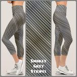 Grey and Black Smokey Monochromatic Stripes Chic<br><div class="desc">These classic leggings with a twist in smokey wavy stripes of black and grey are a stylish and edgy monochromatic grey design.  The chic monochromatic pattern makes a striking fashion statement with its trendy hints of smokey taupe.</div>