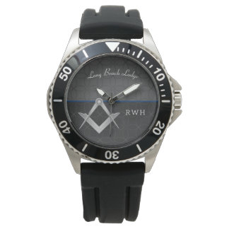 Grey and Black Sporty Monogram Masonic Watch