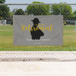 Grey and Black State Trooper Retirement Banner