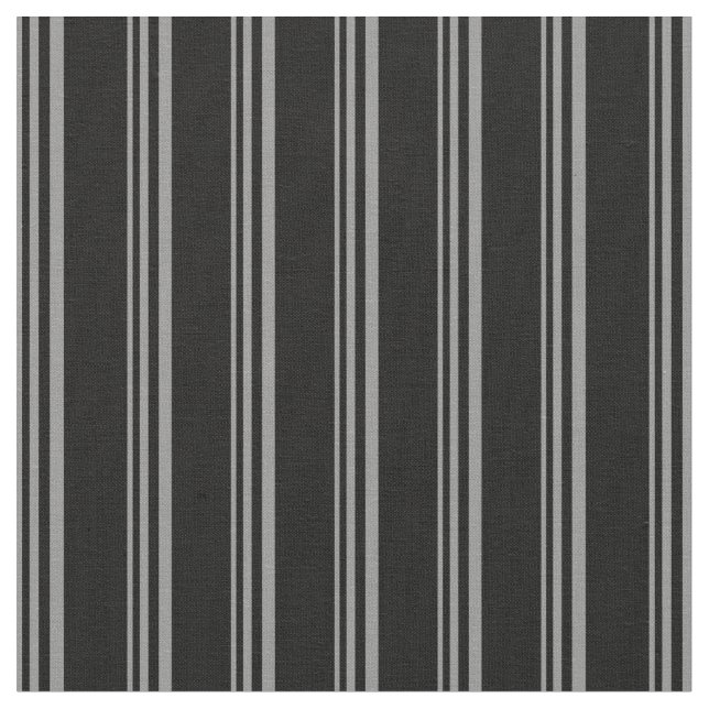 Grey and Black Striped/Lined Pattern Fabric (Close Up)