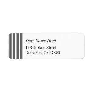 Grey and Black Stripes Custom Address Labels