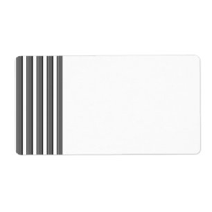 Grey and Black Stripes on White Shipping Label