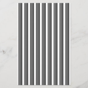 Grey and Black Stripes on White Stationery