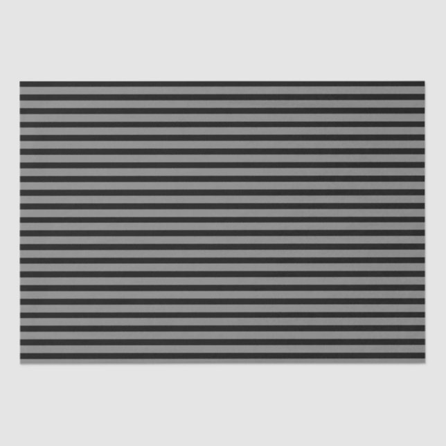 Grey and Black Stripes Tissue Paper (Front)