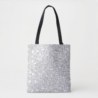 Grey and Black Triangoli Tote Bag