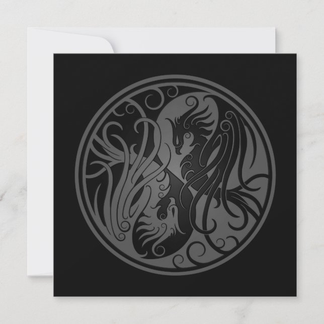 Grey and Black Yin Yang Phoenix (Front)