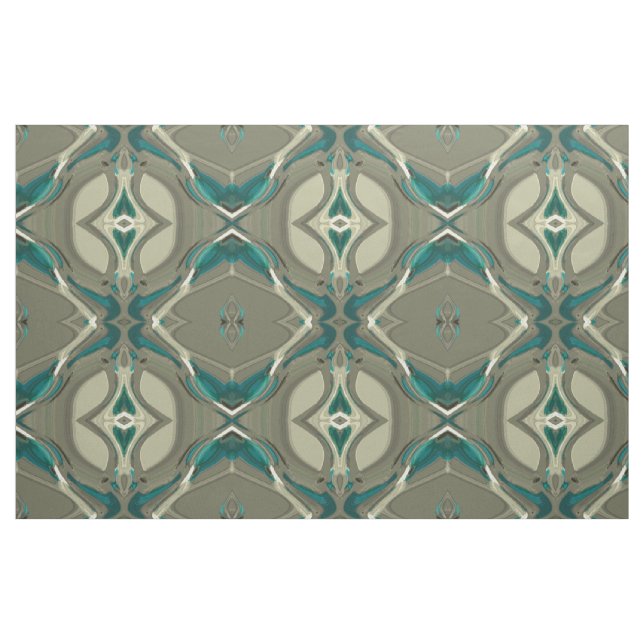 Grey and Blue Abstract Art Fabric (Fat Quarter)