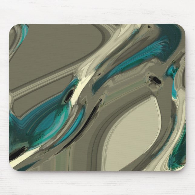 Grey and Blue Abstract Art Mouse Pad (Front)