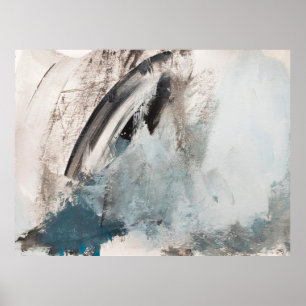 Grey and Blue Abstract Art Painting.abstract,art,g Poster