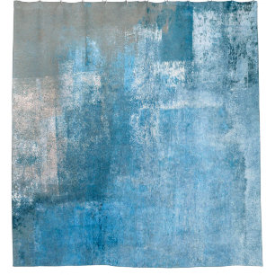 Grey and Blue Abstract Art Paintingabstract, paint Shower Curtain